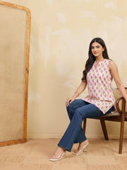 Floral Printed V-Neck Kurti