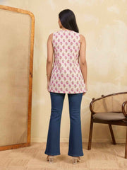 Floral Printed V-Neck Kurti
