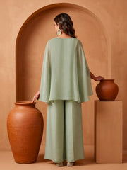 Silk Embroidered Tunic with Palazzos