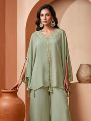 Silk Embroidered Tunic with Palazzos