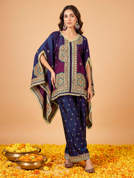 Bohemian Silk Printed Tunic with Palazzos