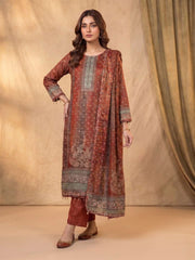 Women Ethnic Motifs Printed Regular Silk Crepe Kurta with Trousers & With Dupatta