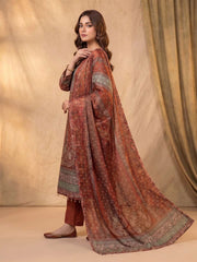 Women Ethnic Motifs Printed Regular Silk Crepe Kurta with Trousers & With Dupatta