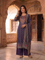 Women Ethnic Motifs Printed Regular Pure Silk Kurta with Palazzos & With Dupatta