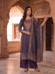 Women Ethnic Motifs Printed Regular Pure Silk Kurta with Palazzos & With Dupatta