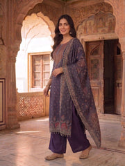 Women Ethnic Motifs Printed Regular Pure Silk Kurta with Palazzos & With Dupatta