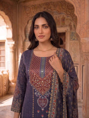 Women Ethnic Motifs Printed Regular Pure Silk Kurta with Palazzos & With Dupatta