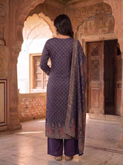 Women Ethnic Motifs Printed Regular Pure Silk Kurta with Palazzos & With Dupatta