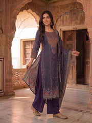 Women Ethnic Motifs Printed Regular Pure Silk Kurta with Palazzos & With Dupatta