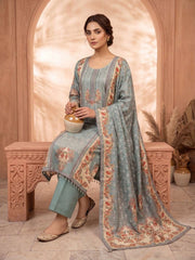 Women Ethnic Motifs Printed Regular Silk Crepe Kurta with Trousers & With Dupatta