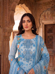 Women Floral Printed Regular Silk Crepe Kurta with Trousers & With Dupatta