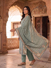 Women Ethnic Motifs Printed Regular Kurta with Trousers & With Dupatta