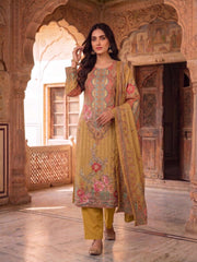 Women Floral Printed Regular Mirror Work Kurta with Trousers & With Dupatta