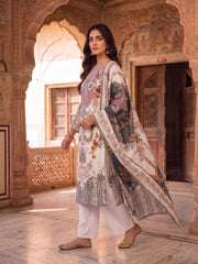 Women Ethnic Motifs Printed Regular Mirror Work Kurta with Trousers & With Dupatta