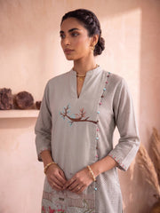 Women Floral Embroidered Chikankari Tunic with Palazzo