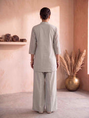 Women Floral Embroidered Chikankari Tunic with Palazzo