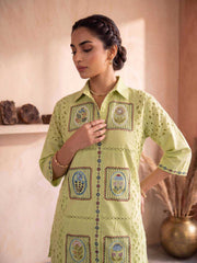 Floral Embroidered Shirt with Palazzos