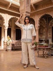 Floral Embroidered Tunic with Palazzos