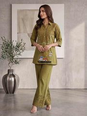 Embroidered Shirt with Trousers