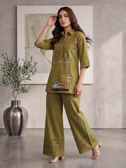 Embroidered Shirt with Trousers