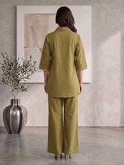 Embroidered Shirt with Trousers