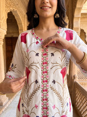 Floral Embroidered Tunic with Trousers