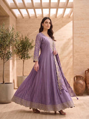 Women Embroidered Thread Work Grandeur & Majestic Artwork Anarkali Kurta