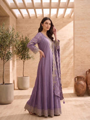 Women Embroidered Thread Work Grandeur & Majestic Artwork Anarkali Kurta