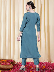 Women Angrakha Gotta Patti Chanderi Cotton Kurta with Trousers