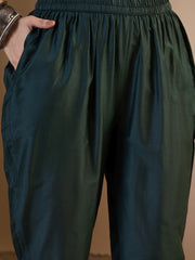 Women Ethnic Motifs Printed Regular Chanderi Cotton Kurta with Trousers & With Dupatta