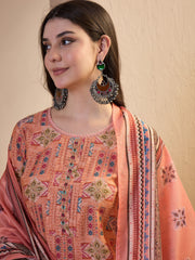Women Ethnic Motifs Printed Regular Chanderi Cotton Kurta with Trousers & With Dupatta