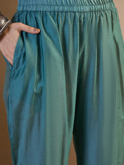 Women Floral Printed and Hand Embroidered Kurta Set with Dupatta