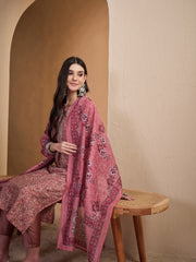 Women Floral Printed and Hand Embroidered Kurta Set with Dupatta