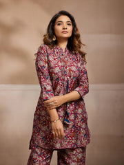 Printed Top With Palazzos Co-Ords