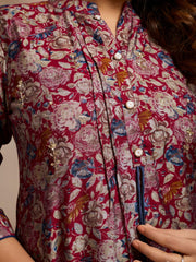 Bohemian Chanderi Printed Tunic with Trousers