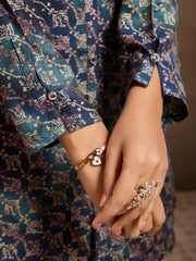 Printed Shirt Collar Top With Palazzos Co-Ords