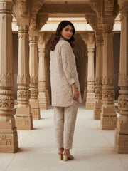Floral Chanderi Printed Tunic with Trousers
