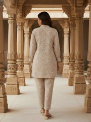 Floral Chanderi Printed Tunic with Trousers