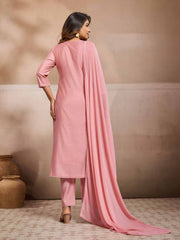 Women Ethnic Motifs Embroidered Regular Thread Work Pure Cotton Kurta with Trousers & With Dupatta