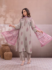 Women Ethnic Motifs Printed Regular Thread Work Chanderi Cotton Kurta with Trousers &