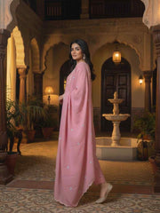 Women Ethnic Motifs Embroidered Regular Thread Work Chanderi Cotton Kurta with Trousers &