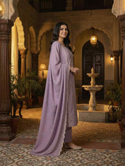 Women Ethnic Motifs Embroidered Regular Thread Work Chanderi Cotton Kurta with Trousers &
