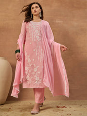 Women Floral Thread Embroidered Kurta & Trouser with Dupatta
