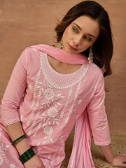 Women Floral Thread Embroidered Kurta & Trouser with Dupatta