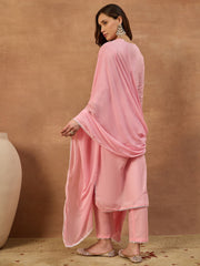 Women Floral Thread Embroidered Kurta & Trouser with Dupatta