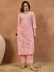 Women Floral Thread Embroidered Kurta & Trouser with Dupatta
