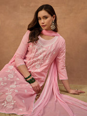 Women Floral Thread Embroidered Kurta & Trouser with Dupatta