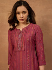 Women Ethnic Motifs Printed Sequinned Kurta
