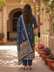 Women Ethnic Motifs Printed Regular Pure Cotton Kurta with Trousers & With Dupatta