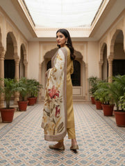 Women Floral Printed Straight Kurta & Trouser with Dupatta